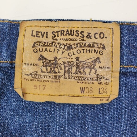Levi's Vintage Orange Tab 517 Jeans Made in USA Men's "38x34" Actual 36x34 NWOT - Picture 2 of 12